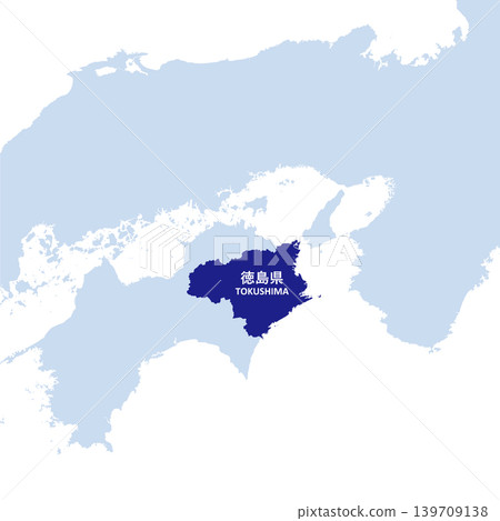 日本向量插圖地圖素材：德島縣地圖 139709138