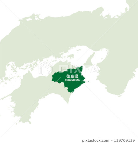 日本向量插圖地圖素材:德島縣地圖 日本向量插圖地圖素材:德島縣地圖 139709139