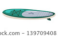 Green SUP Paddle Board Flat Design Clipart 139709408