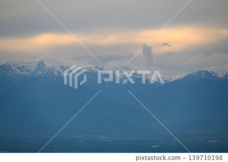 Alazani Valley and Greater Caucasus mountain range in Sighnaghi town, Kakheti region of Georgia Alazani Valley and Greater Caucasus mountain range in Sighnaghi town, Kakheti region of Georgia 139710198