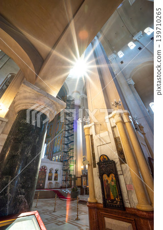 Interior of the Holy Trinity Cathedral, main cathedral of the Georgian Orthodox Church in Tbilisi, Georgia Interior of the Holy Trinity Cathedral, main cathedral of the Georgian Orthodox Church in Tbilisi, Georgia 139710265