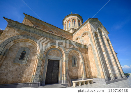 Monastery of St. Nino at Bodbe, Georgian Orthodox Christian pilgrimage site in Sighnaghi, Kakheti region of Georgia 139710488