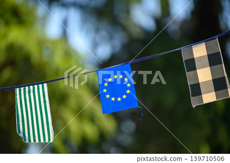 Bunting with european union flag outdoors 139710506