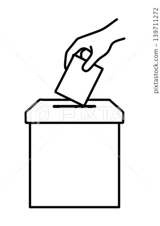 Voting hand line icon Voting hand line icon 139711272