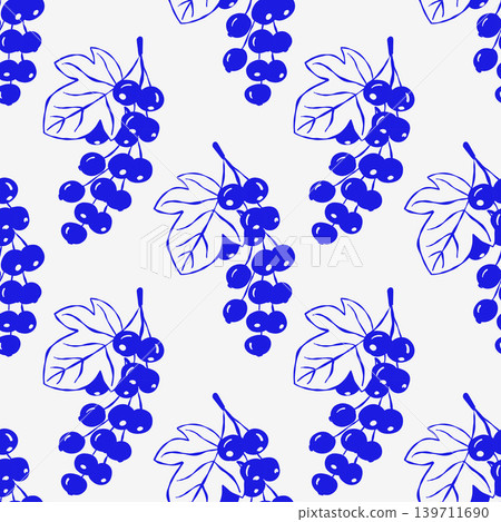Currant clusters and leaves pattern on light background. Currant clusters and leaves pattern on light background. 139711690