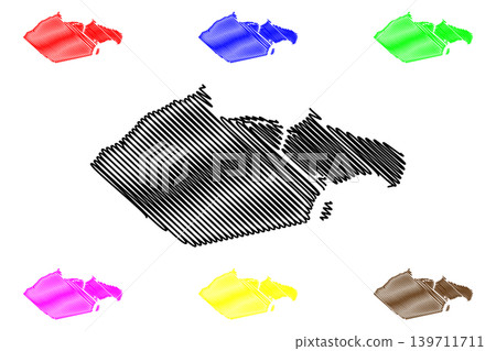 City of Banjul (Subdivisions of the Gambia, Republic of The Gambia) map vector illustration, scribble sketch Greater Banjul Area Region (Bathurst) map 139711711