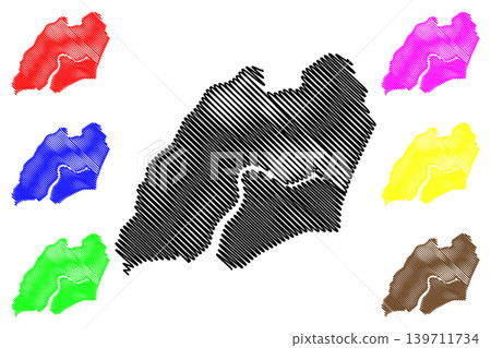 Biombo Region (Republic of Guinea-Bissau, Regions of Guinea Bissau) map vector illustration, scribble sketch Biombo map 139711734