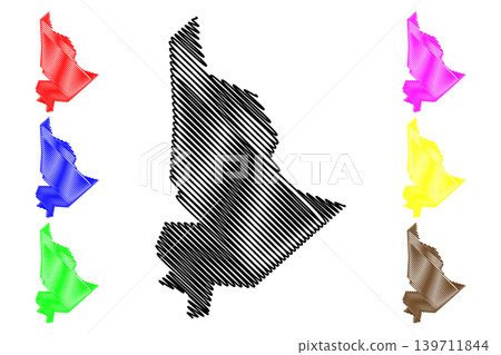 Plaines Wilhems District (Republic of Mauritius, island, Districts of Mauritius) map vector illustration, scribble sketch Plaines Wilhems map 139711844