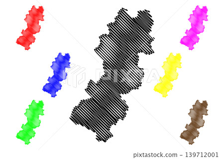 Raska District (Republic of Serbia, Districts in Sumadija and Western Serbia) map vector illustration, scribble sketch Raska map Raska District (Republic of Serbia, Districts in Sumadija and Western Serbia) map vector illustration, scribble sketch Raska map 139712001
