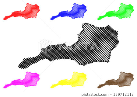 Siparia region (Regional corporations and municipalities, Republic of Trinidad and Tobago) map vector illustration, scribble sketch Siparia map 139712112