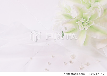 White double-flowered Oriental lily (image background) White double-flowered Oriental lily (image background) 139712147