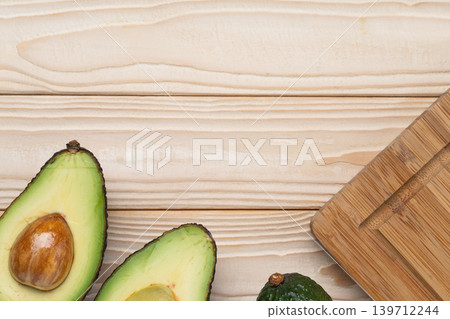 Avocado cooking background cutting board 139712244