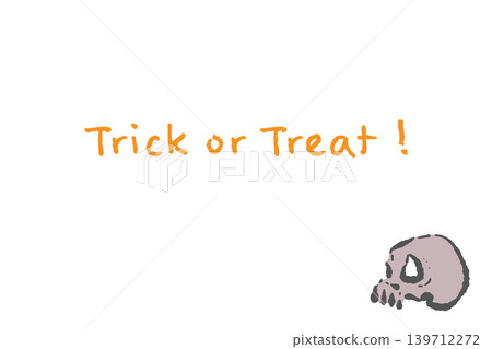 Flat pink skull hand-drawn brushstroke horizontal message card template - bottom right layout Flat pink skull hand-drawn brushstroke horizontal message card template - bottom right layout 139712272
