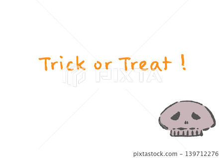 Pink skull hand-drawn brushstroke horizontal message card template - bottom right layout Pink skull hand-drawn brushstroke horizontal message card template - bottom right layout 139712276