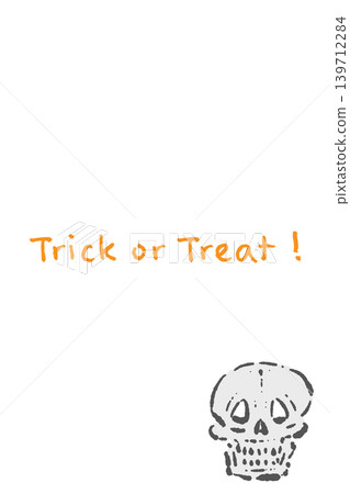 Realistic hand-drawn skull vertical message card template - bottom right layout Realistic hand-drawn skull vertical message card template - bottom right layout 139712284