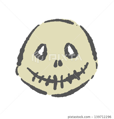 Cute hand-drawn skull illustration - Character design suitable for Japanese style or Halloween. Cute hand-drawn skull illustration - Character design suitable for Japanese style or Halloween. 139712296