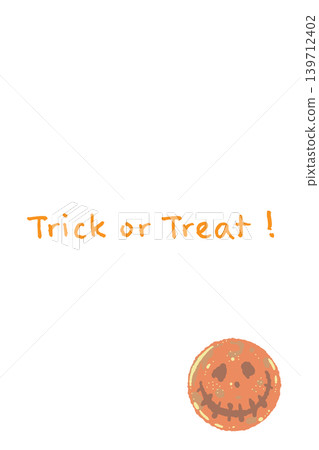 Orange, spooky full moon-only vertical message card template - hand-drawn Trick or Orange, spooky full moon-only vertical message card template - hand-drawn Trick or 139712402