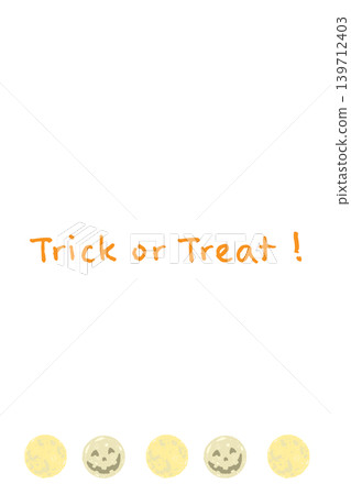 Vertical message card templates for various months - hand-drawn Trick or Treat! Vertical message card templates for various months - hand-drawn Trick or Treat! 139712403