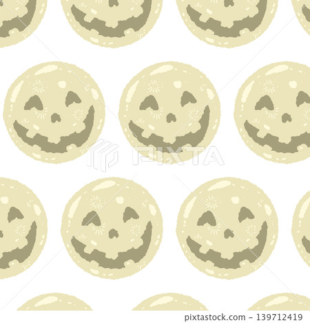 Light yellow full moon face seamless pattern background - Halloween all-over print Light yellow full moon face seamless pattern background - Halloween all-over print 139712419