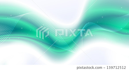 Green glowing waves flowing with a soft shimmer as they move Green glowing waves flowing with a soft shimmer as they move 139712512