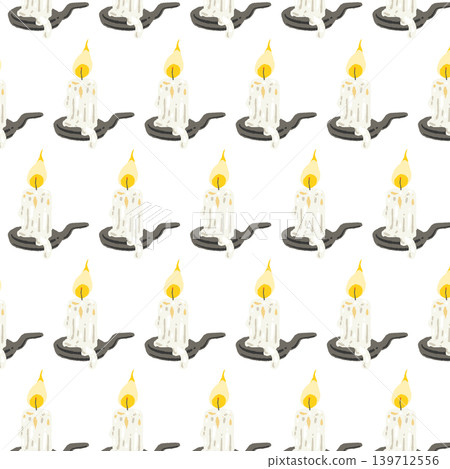 Seamless pattern background of an antique candlestick with a handle. Seamless pattern background of an antique candlestick with a handle. 139712556