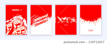 Celebrate Indonesia's Independence with spirit, unity, and national pride in vibrant red and white Celebrate Indonesia's Independence with spirit, unity, and national pride in vibrant red and white 139712657