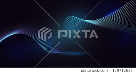 Elegant neon waves flow through a cosmic void, creating a futuristic and serene lightscape Elegant neon waves flow through a cosmic void, creating a futuristic and serene lightscape 139712685
