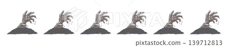 A decorative border illustration of a zombie hand crawling out of the ground. A decorative border illustration of a zombie hand crawling out of the ground. 139712813