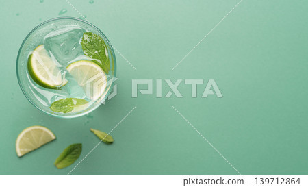 Fresh mojito ingredient banner lime mint Fresh mojito ingredient banner lime mint 139712864