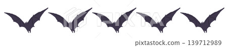 Halloween decoration line: A sparsely gliding line of bats Halloween decoration line: A sparsely gliding line of bats 139712989