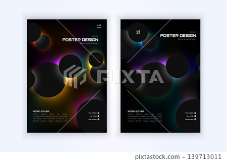 Perspective circle poster design cover with colorful shading effects Perspective circle poster design cover with colorful shading effects 139713011
