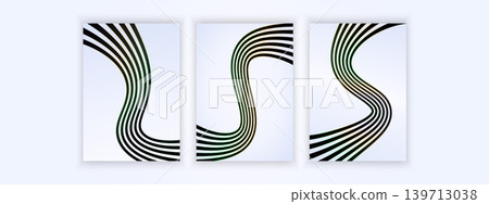 Modern wave line cover set with black and colored lines, geometric style, minimalist, simple and attractive 139713038