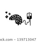 Brain healing concept: infusion therapy symbolizing mental health support and recovery 139713047