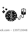 Brain healing concept: infusion therapy symbolizing mental health support and recovery 139713048