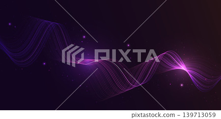 Abstract glowing wave lines on dark background. Dynamic wave pattern. Modern wavy lines and Futuristic technology concept 139713059