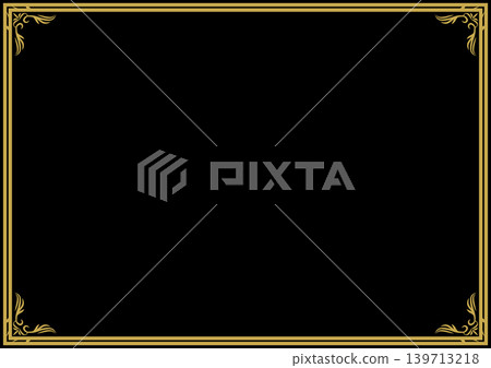 A classic decorative frame in luxurious black and gold. A classic decorative frame in luxurious black and gold. 139713218