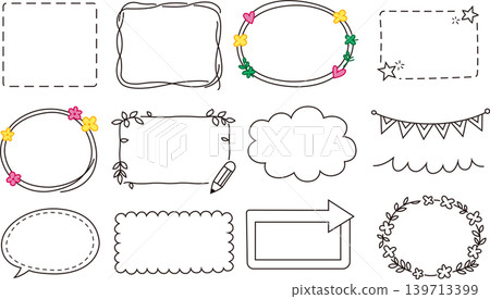 A stylish, pop, and cute simple frame set. A stylish, pop, and cute simple frame set. 139713399