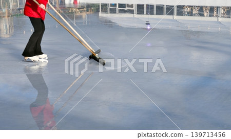 Preparation for Skating: Cleaning the Ice Rink Preparation for Skating: Cleaning the Ice Rink 139713456