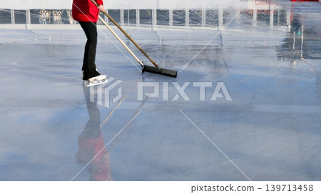 ice hockey on a stick clear the ice ice hockey on a stick clear the ice 139713458
