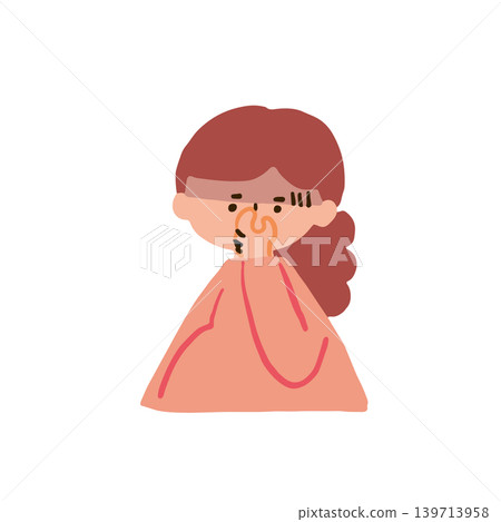 一幅插圖,描繪了一位孕婦因聞到氣味而引起的晨吐,她捏著鼻子。 一幅插圖,描繪了一位孕婦因聞到氣味而引起的晨吐,她捏著鼻子。 139713958