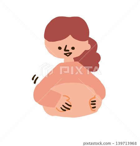 一幅母親對著肚子說話的插圖。 一幅母親對著肚子說話的插圖。 139713968