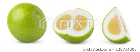 Sweetie grapefruit, pomelo, pomelit or oroblanco citrus fruit, half of citrus sweetie and cit in a slice of grapefruit sweetie isolated set, collection. Sweetie grapefruit, pomelo, pomelit or oroblanco citrus fruit, half of citrus sweetie and cit in a slice of grapefruit sweetie isolated set, collection. 139714303