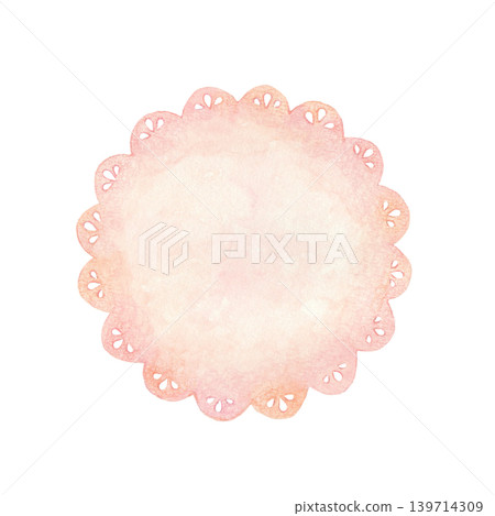 粉紅色圓形蕾絲插圖 139714309