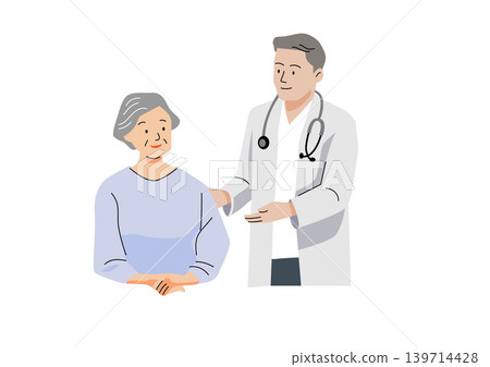 "Gentle Welfare and Care Vector Series": A woman talking with a doctor "Gentle Welfare and Care Vector Series": A woman talking with a doctor 139714428