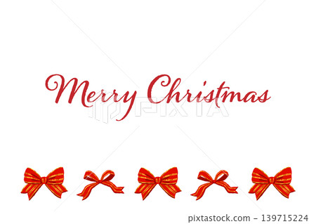 Horizontal Christmas card template with a simple red ribbon border at the bottom, transparent background. Horizontal Christmas card template with a simple red ribbon border at the bottom, transparent background. 139715224