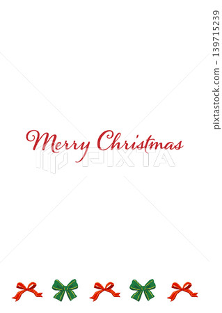 Vertical Christmas card template with red and green ribbon bottom border decoration and transparent background. Vertical Christmas card template with red and green ribbon bottom border decoration and transparent background. 139715239