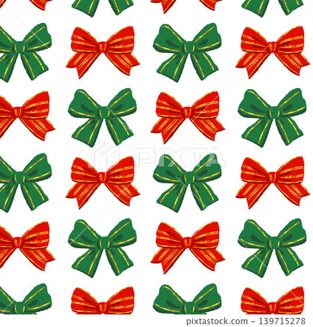 Luxurious red and green ribbon mix seamless pattern background illustration Luxurious red and green ribbon mix seamless pattern background illustration 139715278