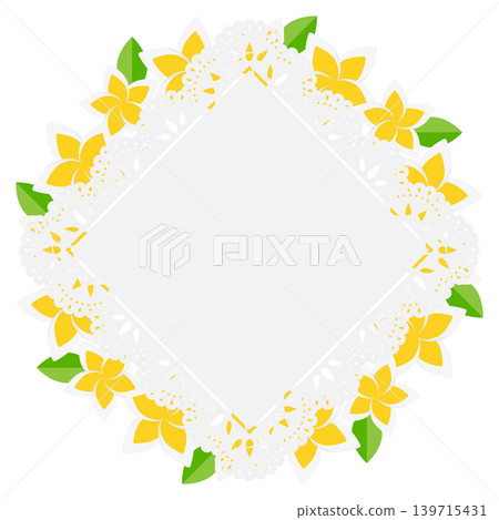Plumeria diamond lace frame 139715431