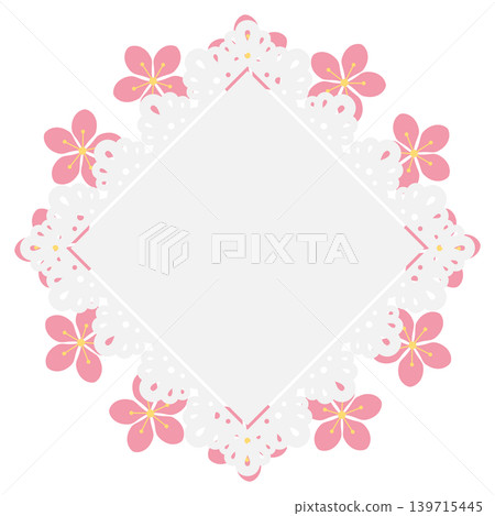 Cherry blossom diamond-shaped lace frame Cherry blossom diamond-shaped lace frame 139715445