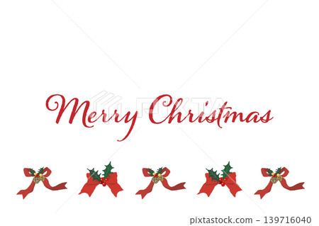 Luxurious mixed stripe ribbon bottom border decoration horizontal Christmas card template Luxurious mixed stripe ribbon bottom border decoration horizontal Christmas card template 139716040